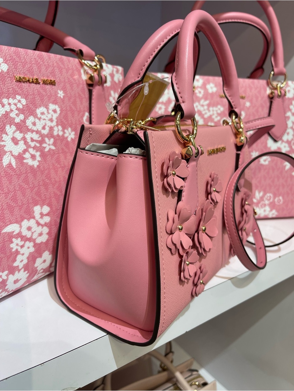MICHAEL KORS Marilyn Sm Floral Embellished Satchel Messenger Cros
Carnation 
NWT - Picture 15 of 16